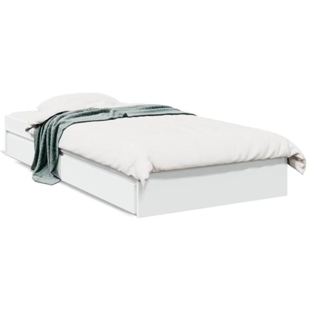 Berkfield Home Bed Frame with Drawers without Mattress White 75x190 cm Small Single - image 1