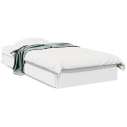 Berkfield Home Bed Frame with Drawers without Mattress White 75x190 cm Small Single - thumbnail 1