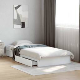 Berkfield Home Bed Frame with Drawers without Mattress White 75x190 cm Small Single - thumbnail 2