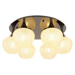 Netlighting Maxy Globe Ceiling Light Gunmetal Clear Glass Shade 6x E27 in Grey - thumbnail 1