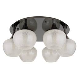 Netlighting Maxy Globe Ceiling Light Gunmetal Clear Glass Shade 6x E27 in Grey - thumbnail 2