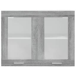 Berkfield Home Hanging Glass Cabinet Grey Sonoma 80x31x60 cm Engineered Wood - Size: 80 x 31 x 60 cm - thumbnail 4