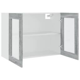 Berkfield Home Hanging Glass Cabinet Grey Sonoma 80x31x60 cm Engineered Wood - Size: 80 x 31 x 60 cm - thumbnail 5