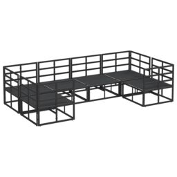 Berkfield Home Garden Sofa Set 6 pcs Black Aluminium - thumbnail 7