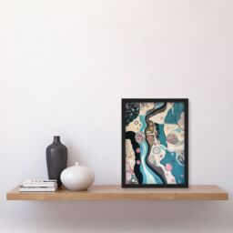"Artery8 Abstract Aquatic Life Underwater Pattern Painting Framed Art Print - Size: W12"" x H16""" - thumbnail 4