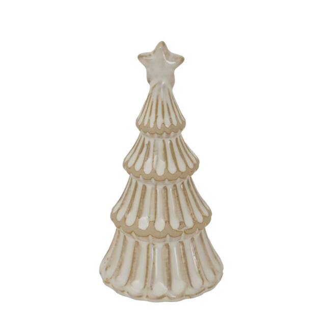 Hill Interiors Ceramic Layered Tree Christmas Dration 33cm x 11cm x 11cm in White - Size: 33 cm x 11 cm x 11 cm - image 1