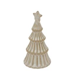 Hill Interiors Ceramic Layered Tree Christmas Dration 33cm x 11cm x 11cm in White - Size: 33 cm x 11 cm x 11 cm - thumbnail 2
