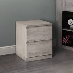 Cheshire Premium Atlas 2 Drawer Grey Oak Bedside Unit - thumbnail 3