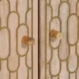 Berkfield Home Side Cabinet 60x33x75 cm Solid Wood Mango in Light Tan - Size: 60 x 33 x 75 cm - thumbnail 7