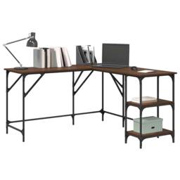 Berkfield Home Decorative Desk Brown Oak 139x139x75 cm Engineered Wood - Size: 139 x 139 x 75 cm - thumbnail 4