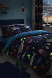 Bedlam 'Sea Life' Kids Fun Glow In The Dark Adventure Duvet Cover Set - Size: Single - thumbnail 2