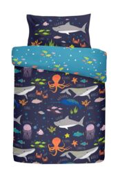 Bedlam 'Sea Life' Kids Fun Glow In The Dark Adventure Duvet Cover Set - Size: Single - thumbnail 4