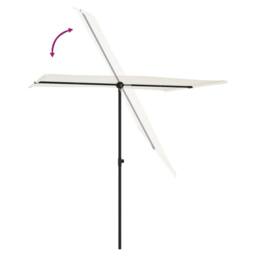 Berkfield Home Outdoor Parasol with Aluminium Pole 2x1.5 m Sand White - thumbnail 6