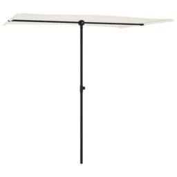Berkfield Home Outdoor Parasol with Aluminium Pole 2x1.5 m Sand White - thumbnail 3