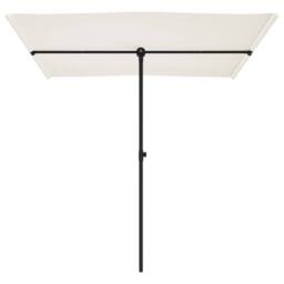 Berkfield Home Outdoor Parasol with Aluminium Pole 2x1.5 m Sand White - thumbnail 4