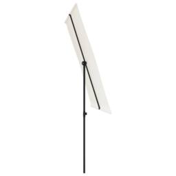 Berkfield Home Outdoor Parasol with Aluminium Pole 2x1.5 m Sand White - thumbnail 5
