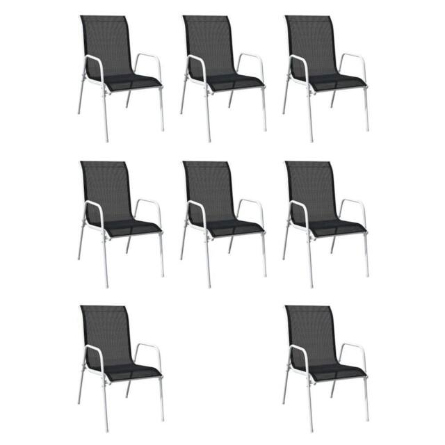 Berkfield Home Comfortable 9 Piece Outdoor Dining Set Steel Black - image 1