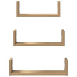 Berkfield Home Wall Shelf 3 pcs Artisian Oak Engineered Wood in Brown - thumbnail 4