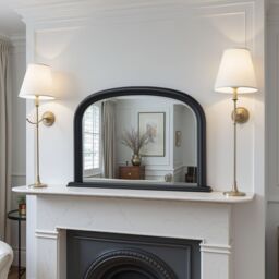 Yearn Mirrors Overmantle Arched Contemporary Mirror Black 112(w)x77cm(h) - thumbnail 3