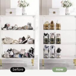 Hygrad Built to Survive Acrylic Shoe Slots Organizer Wardrobe Stacker Space Saver Rack Holder in Black - thumbnail 5