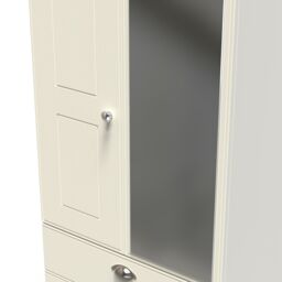 Ready Assembled 2 U Albert 2 Door 2 Drawer Mirrored Wardrobe (Ready Assembled) in Cream - thumbnail 4