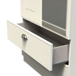 Ready Assembled 2 U Albert 2 Door 2 Drawer Mirrored Wardrobe (Ready Assembled) in Cream - thumbnail 6