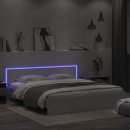 Berkfield Home Bed Frame with LED without Mattress White 180x200 cm Super King - thumbnail 4