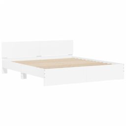 Berkfield Home Bed Frame with LED without Mattress White 180x200 cm Super King - thumbnail 6