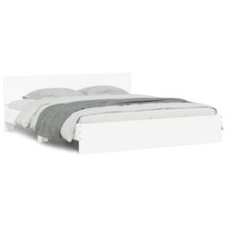 Berkfield Home Bed Frame with LED without Mattress White 180x200 cm Super King - thumbnail 5