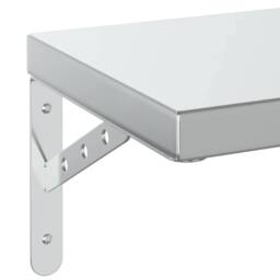 Berkfield Home Wall Shelves 2 pcs 75x23.5 cm Silver Stainless Steel - thumbnail 8