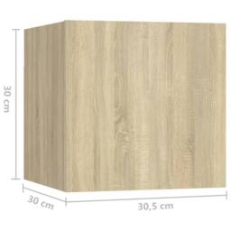 Berkfield Home Practical 6 Piece TV Cabinet Set Sonoma Oak Engineered Wood in Light Tan - thumbnail 7