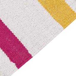 Wyld and Coco Handwoven Cotton Rag Rug 80 x 150 cm Multicolour Stripes - Size: 80 cm x 150 cm - thumbnail 5