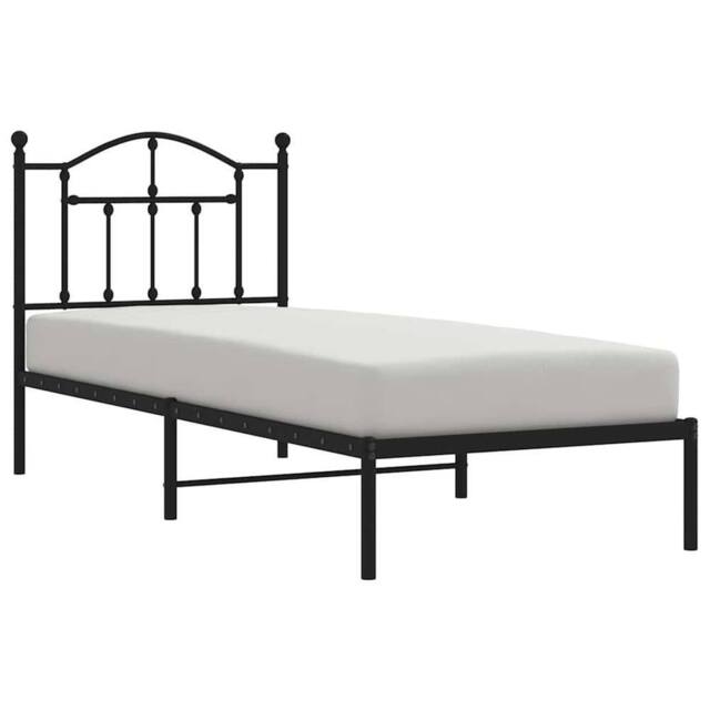 Berkfield Home Metal Bed Frame with Headboard Black 80x200 cm - image 1