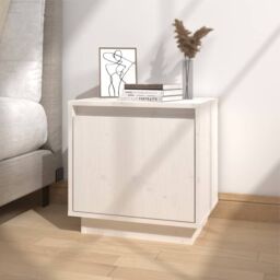 Berkfield Home Bedside Cabinet White 40x30x40 cm Solid Wood Pine - Size: 40 x 30 x 40 cm - thumbnail 1