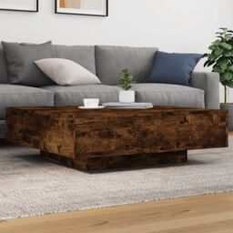 Berkfield Home Coffee Table Smoked Oak 100x100x31 cm Engineered Wood in Brown - Size: 100 x 100 x 31 cm - thumbnail 1