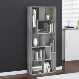 Berkfield Home Book Cabinet Grey Sonoma 67x24x161 cm Engineered Wood - Size: 67 x 24 x 161 cm - thumbnail 1
