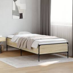 Berkfield Home Bed Frame without Mattress Sonoma Oak 75x190 cm Small Single in Light Tan - thumbnail 2