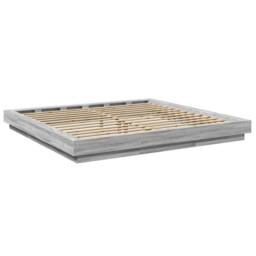 Berkfield Home Bed Frame with LED Lights without Mattress Grey Sonoma 180x200cm - Size: Super King - thumbnail 7