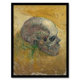 Artery8 Vincent van Gogh Framed Wall Art Print Human Skull Study in Yellow - Size: A4 - thumbnail 1