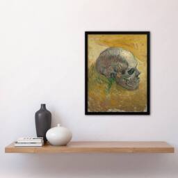 Artery8 Vincent van Gogh Framed Wall Art Print Human Skull Study in Yellow - Size: A4 - thumbnail 2