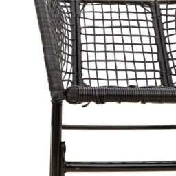 Berkfield Home 9 Piece Garden Dining Set Black Poly Rattan Glass - thumbnail 8