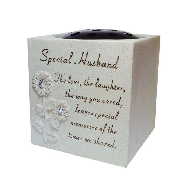 David Fischhoff Memorial Grave Sunflower Rose Bowl - Special Husband in Cream - image 1