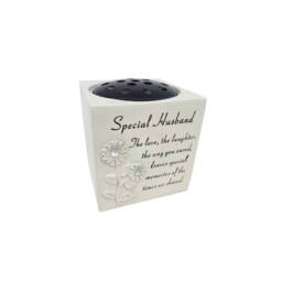 David Fischhoff Memorial Grave Sunflower Rose Bowl - Special Husband in Cream - thumbnail 4