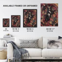 "Artery8 Circus Rider Castanets Dancers Kirchner Framed Wall Art Print in Red - Size: W12"" x H16""" - thumbnail 3