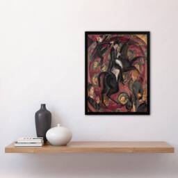 "Artery8 Circus Rider Castanets Dancers Kirchner Framed Wall Art Print in Red - Size: W12"" x H16""" - thumbnail 4