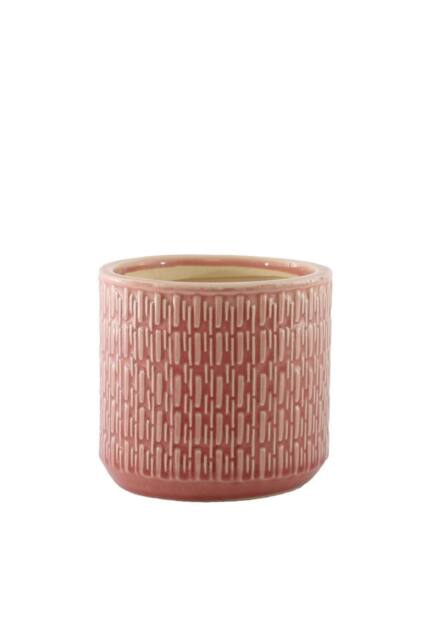 KDMD Hortus Salmon Pink Gosford Pot 14cm H x 15.5cm Dia - image 1