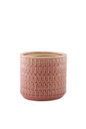 KDMD Hortus Salmon Pink Gosford Pot 14cm H x 15.5cm Dia - thumbnail 2