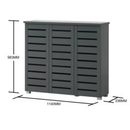 FLAVORA Dark Grey Shoe Storage Cabinet 5 Tier - thumbnail 2