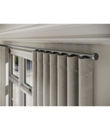 New Edge Blinds 28mm Styleline Gliding Curtain Pole Set with Stud End - Silver - Size: 460 cm - thumbnail 1
