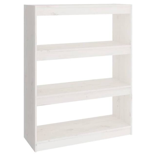 Berkfield Home Book Cabinet/Room Divider White 80x30x103.5 cm Solid Wood Pine - image 1